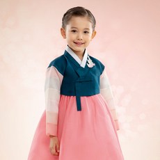 금동이아가한복 여아용 여북청색동 아동한복세트 AW053 + 복주머니