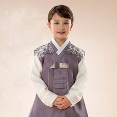 geumdong hanbok 男童棕色白花兒童韓服套裝 AM052 + 福袋