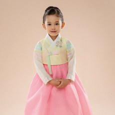 geumdong hanbok 女童黃色縫線兒童韓服套裝 AW035 + 福袋
