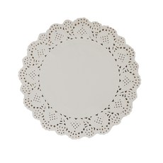 PARTYSHOW 圓形蕾絲花邊紙 19cm 100入, 白色系, 4個
