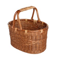 藤編商店 橢圓形提把禮物籃 F205 38 x 28 x 22 cm, 混合顏色, 1個