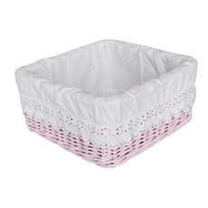 藤編工坊正方形淺籃 B301 300*300*150mm, 粉色的, 1個