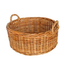 圓形手提藤編收納籃 B907 48*48*21cm, 混色, 1個