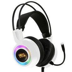 긱스타 리얼 7.1 진동 RGB LED 게이밍 헤드셋, 화이트, GH60