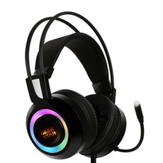 긱스타 리얼 7.1 진동 RGB LED 게이밍 헤드셋, 블랙, GH60