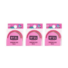 라인프렌즈 BT21 마스킹테이프 15mm, 망, 3개