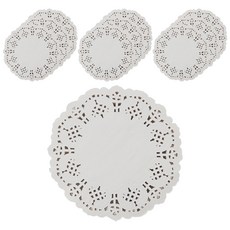 PARTYSHOW 圓形蕾絲花邊紙 10cm 100入, 10個, 白色系
