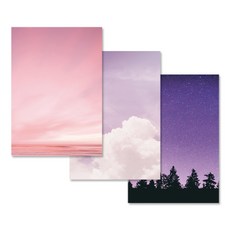 walgadaks Feeling風景畫便條紙 A5 3入, 紫羅蘭（天海、紫雲、星夜）, 1套