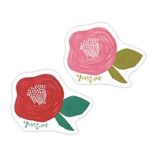 hello moris 山茶花感謝貼紙 2款 5.5 x 4.2cm, 混合顏色, 50套