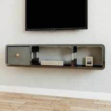 CUBICS 壁架 43 S 3 層 + 織物籃灰色 vin2-32, 黑色, 三級