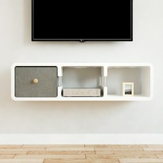 CUBICS 2 壁架 3 S3 + 織物籃灰色 vin2-32, 白色的, 三級