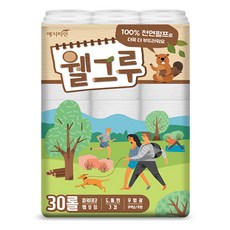 예지미인 웰그루 두루마리 화장지 25m, 30롤, 1개