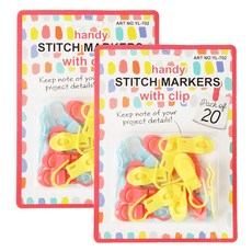 Brand Yarn 夾式記號環 20入, 混色, 2個