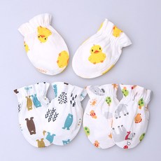 BeBeOne 印花防抓手套 3雙