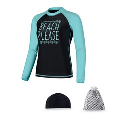 aquatica 女款防磨上衣 AQAWBO + 彈性泳帽 3件組