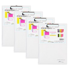 ECO Chungwoon PP A4文件板, 透明, 4個