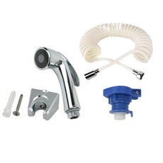 YNET 螺栓轉換器+馬桶花灑+彈簧軟管 4m, 1套