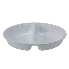 투고팩 사출 타원접시2칸 백색 TY-285, 1개입, 25개