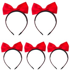 PARTYSHOW 紅色公主緞帶髮箍, 混合顏色, 5個