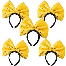 PARTYSHOW 巨型蝴蝶結髮箍, 黃色, 5個
