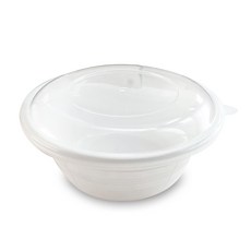簡約外帶餐碗 白色+蓋子組, 40套