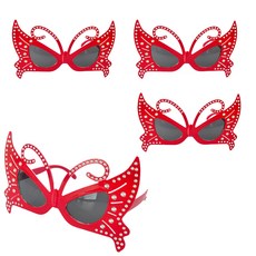 PARTYSHOW 蝴蝶水鑽眼鏡, 紅色, 4個