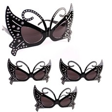 PARTYSHOW 蝴蝶水鑽眼鏡, 黑色, 4個