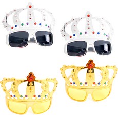 PARTYSHOW 皇冠眼鏡 2款, 銀色 + 金色, 2套