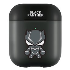 MARVEL 漫威 可愛插圖AirPods耳機保護殼, 單一商品, 黑豹