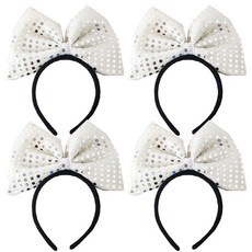 PARTYSHOW 緞帶髮箍 中, 銀色, 4個