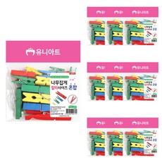 Uniart G004 彩色木夾 尺寸混合 隨機出貨, 10個, 混合顏色