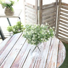 Dawoo F&G 人造花 CH星花花束 2入, 奶油色