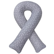 BED&DECO 花朵圖案U型抱枕, 灰色