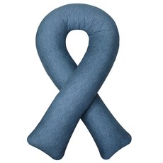 BED&DECO U型純棉抱枕, 深藍色