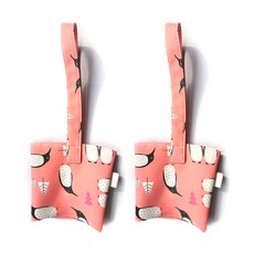 攜帶式防水環保杯袋, 紅黑企鵝, 2個