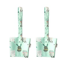 攜帶式防水環保杯袋, 綠兔, 2個