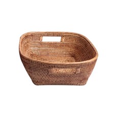 GGUMIGGA 裝飾藤製橢圓形寬籃小號, 單色