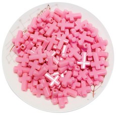 DIY珠子材料 彩色十字款 500g, 粉色的, 1個