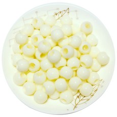 DIY珠子材料 圓珠造型 500g, 象牙, 1個