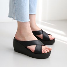 Dangolunni 女款交叉帶坡跟拖鞋