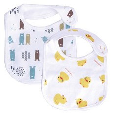 BeBeOne 圍兜 2入, Duck White+Tree, 1組