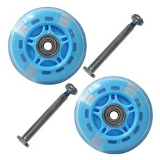 LED 발광 킥보드 불바퀴 80mm 2p + 볼트너트 2p, 블루, 1세트