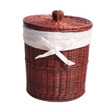 Gummika藤編蓋圓筒盒, 棕色的, 1個