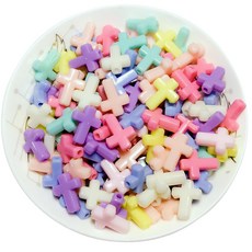 DIY珠子材料 彩色十字款 500g, 混合, 1個