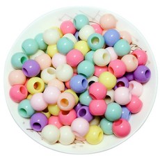 DIY珠子材料 彩色圓珠造型 500g, 混合, 1個