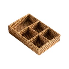 油漆信息藤隔層收納盒儲物籃 5 個隔層, 混色, 1個