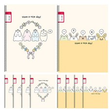 YOUNGART 女童寬橫線筆記本, 隨機發貨, 10個