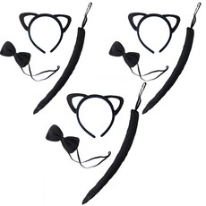 PARTYSHOW 黑貓髮箍3件組, 白色, 3套