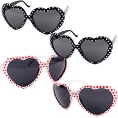 PARTYSHOW 愛心眼鏡 2款, 圓點白, 圓點黑, 2套