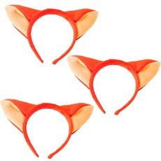 파티쇼 여우 머리띠, 혼합 색상, 3개
